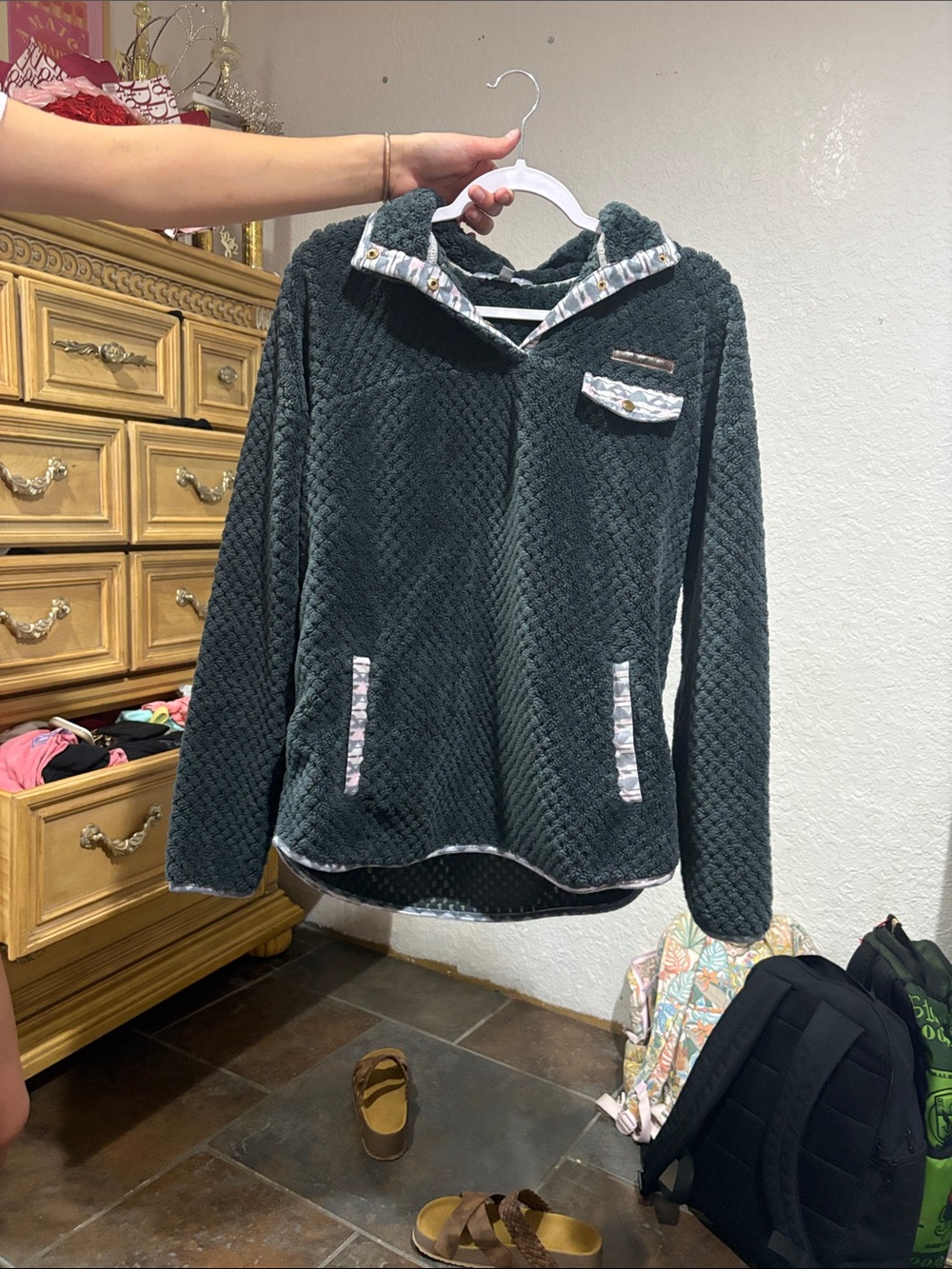 Simply Southern Dark Teal Plush Hooded Fleece